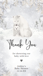 539 Polar Bear Baby Shower Favor Tag: 539 Polar Bear Baby Shower Favor Tag