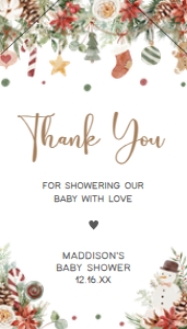 543 A Merry Little Baby Shower Favor Tag with Line: 543 A Merry Little Baby Shower Favor Tag