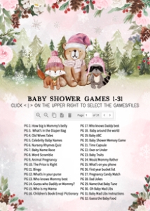 530 Pink Winter Woodland Baby Shower Games Bundle 1: 530 Pink Winter Woodland Baby Shower Games