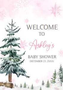 544 Pink Baby its Cold Outside Baby Shower Welcome Sign A1: 544 Pink Baby its Cold Outside Baby Shower Welcome Sign
