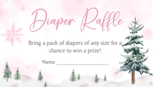 544 Pink Baby its Cold Outside Baby Shower Diaper Raffle: 544 Pink Baby its Cold Outside Baby Shower Invitation Set