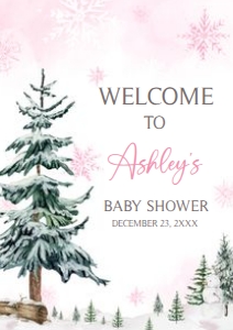 544 Pink Baby its Cold Outside Baby Shower Welcome Sign A2: 544 Pink Baby its Cold Outside Baby Shower Welcome Sign
