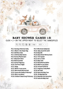 533 White Winter Woodland Truck Baby Shower Games Bundle 1: 533 White Winter Woodland Truck Baby Shower Games