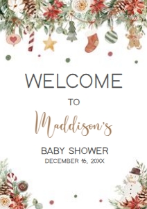 543 A Merry Little Baby Shower Welcome Sign A1: 543 A Merry Little Baby Shower Welcome Sign