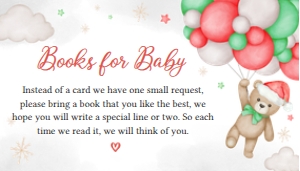 545 Bear Santa Baby Baby Shower Books for Baby: 545 Bear Santa Baby Baby Shower Invitation Set