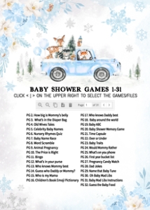531 Blue Winter Woodland Truck Baby Shower Bundle 1: 531 Blue Winter Woodland Truck Baby Shower Games