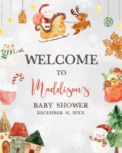 546 Christmas Baby It's Cold Outside Baby Shower Welcome Sign 16x20: 546 Christmas Baby It's Cold Outside Baby Shower Welcome Sign