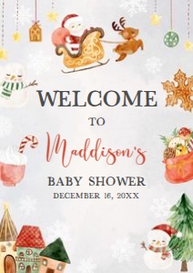 546 Christmas Baby It's Cold Outside Baby Shower Welcome Sign A1: 546 Christmas Baby It's Cold Outside Baby Shower Welcome Sign