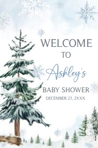 542 Blue Baby its Cold Outside Baby Shower Welcome Sign 24x36: 542 Blue Baby its Cold Outside Baby Shower Welcome Sign
