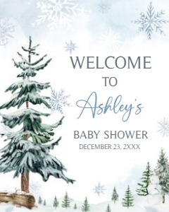 542 Blue Baby its Cold Outside Baby Shower Welcome Sign 16x20: 542 Blue Baby its Cold Outside Baby Shower Welcome Sign