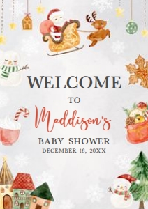 546 Christmas Baby It's Cold Outside Baby Shower Welcome Sign A4: 546 Christmas Baby It's Cold Outside Baby Shower Welcome Sign