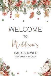 543 A Merry Little Baby Shower Welcome Sign 20x30: 543 A Merry Little Baby Shower Welcome Sign