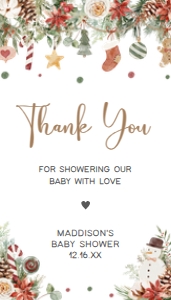 543 A Merry Little Baby Shower Favor Tag: 543 A Merry Little Baby Shower Favor Tag