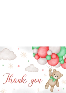 545 Bear Santa Baby Baby Shower Thank You Card: 545 Bear Santa Baby Baby Shower Invitation Set