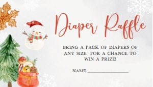 546 Christmas Baby It's Cold Outside Baby Shower Diaper Raffle: 546 Christmas Baby It's Cold Outside Baby Shower Invitation Set
