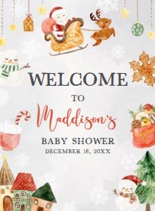 546 Christmas Baby It's Cold Outside Baby Shower Welcome Sign 11x15: 546 Christmas Baby It's Cold Outside Baby Shower Welcome Sign