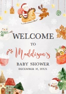546 Christmas Baby It's Cold Outside Baby Shower Welcome Sign A2: 546 Christmas Baby It's Cold Outside Baby Shower Welcome Sign