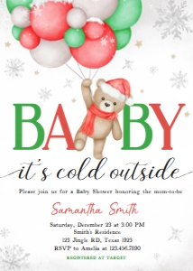 547 Baby its Cold Outside Baby Shower Invitation: 547 Baby its Cold Outside Baby Shower Invitation Set