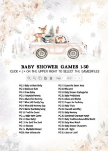 533 White Winter Woodland Truck Baby Shower Games Bundle 2: 533 White Winter Woodland Truck Baby Shower Games