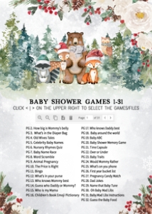 535 Winter Woodland Animals Baby Shower Games Bundle 1: 535 Winter Woodland Animals Baby Shower Games