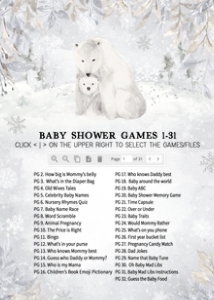 539 Polar Bear Baby Shower Games Bundle 1: 539 Polar Bear Baby Shower Games