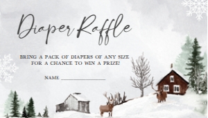 549 Winter Wonderland Baby Shower Diaper Raffle: 549 Winter Wonderland Baby Shower Invitation Set
