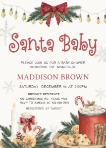 550 Santa Baby Baby Shower Invitation: 550 Santa Baby Baby Shower Invitation Set
