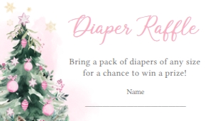 552 Pink A Little Bundle of Joy Tree Baby Shower Diaper Raffle: 552 Pink A Little Bundle of Joy Tree Baby Shower Invitation Set