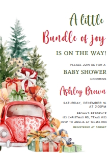 551 A Little Bundle of Joy Truck Baby Shower Invitation: 551 A Little Bundle of Joy Truck Baby Shower Invitation Set