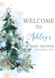 553 Blue A Little Bundle of Joy Tree Baby Shower Welcome Sign A4: 553 Blue A Little Bundle of Joy Tree Baby Shower Welcome Sign