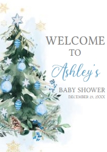 553 Blue A Little Bundle of Joy Tree Baby Shower Welcome Sign A3: 553 Blue A Little Bundle of Joy Tree Baby Shower Welcome Sign