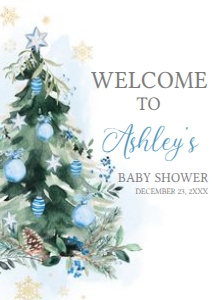 553 Blue A Little Bundle of Joy Tree Baby Shower Welcome Sign A2: 553 Blue A Little Bundle of Joy Tree Baby Shower Welcome Sign