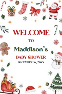 555 Santa Baby A Little Bundle of Joy Baby Shower Welcome Sign 20x30: 555 Santa Baby A Little Bundle of Joy Baby Shower Welcome Sign