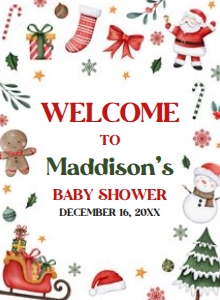 555 Santa Baby A Little Bundle of Joy Baby Shower Welcome Sign 11x15: 555 Santa Baby A Little Bundle of Joy Baby Shower Welcome Sign