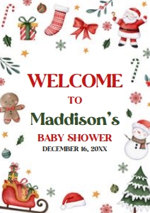 555 Santa Baby A Little Bundle of Joy Baby Shower Welcome Sign A3: 555 Santa Baby A Little Bundle of Joy Baby Shower Welcome Sign