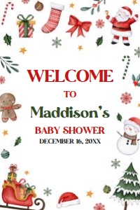 555 Santa Baby A Little Bundle of Joy Baby Shower Welcome Sign 24x36: 555 Santa Baby A Little Bundle of Joy Baby Shower Welcome Sign