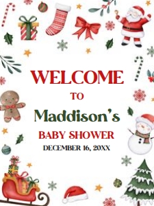555 Santa Baby A Little Bundle of Joy Baby Shower Welcome Sign 18x24: 555 Santa Baby A Little Bundle of Joy Baby Shower Welcome Sign