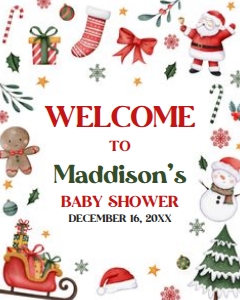 555 Santa Baby A Little Bundle of Joy Baby Shower Welcome Sign 16x20: 555 Santa Baby A Little Bundle of Joy Baby Shower Welcome Sign