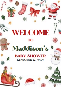 555 Santa Baby A Little Bundle of Joy Baby Shower Welcome Sign A4: 555 Santa Baby A Little Bundle of Joy Baby Shower Welcome Sign