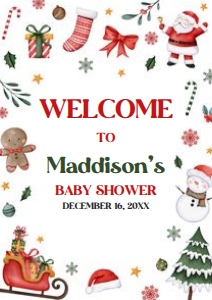 555 Santa Baby A Little Bundle of Joy Baby Shower Welcome Sign A2: 555 Santa Baby A Little Bundle of Joy Baby Shower Welcome Sign