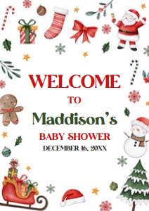 555 Santa Baby A Little Bundle of Joy Baby Shower Welcome Sign A1: 555 Santa Baby A Little Bundle of Joy Baby Shower Welcome Sign