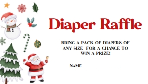 555 Santa Baby A Little Bundle of Joy Baby Shower Diaper Raffle: 555 Santa Baby A Little Bundle of Joy Baby Shower Invitation Set