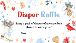 556 Boy Santa Baby Baby Shower Diaper Raffle: 556 Boy Santa Baby Baby Shower Invitation Set