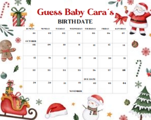 555 Santa Baby A Little Bundle of Joy Baby Shower Calendar 20x16: 555 Santa Baby A Little Bundle of Joy Baby Shower Calendar