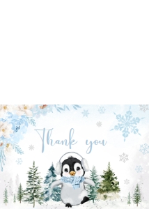 559 Blue Penguin Baby Shower Thank You Card: 559 Blue Penguin Baby Shower Mega Bundle