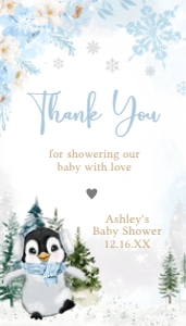559 Blue Penguin Baby Shower Favor Tag: 559 Blue Penguin Baby Shower Mega Bundle