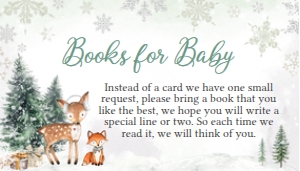 562 Green Winter Woodland Truck Baby Shower Books for Baby: 562 Green Winter Woodland Truck Baby Shower Invitation Set