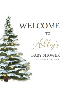 563 Christmas Tree Baby Shower Welcome Sign A1: 563 Christmas Tree Baby Shower Welcome Sign