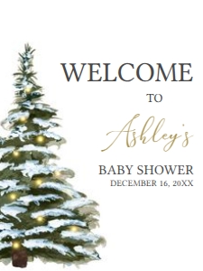 563 Christmas Tree Baby Shower Welcome Sign 18x24: 563 Christmas Tree Baby Shower Welcome Sign