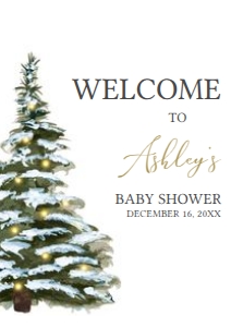 563 Christmas Tree Baby Shower Welcome Sign A2: 563 Christmas Tree Baby Shower Welcome Sign